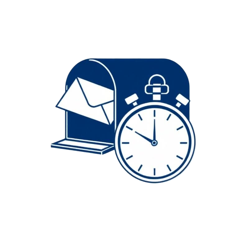 Briefkasten mit Stoppuhr zur Untätigkeitsklage